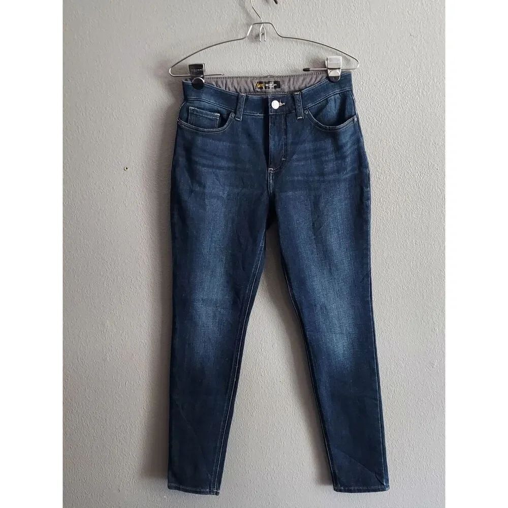 Lee Slim Straight Skinny Leg Mid Rise Jeans 6 Medium
